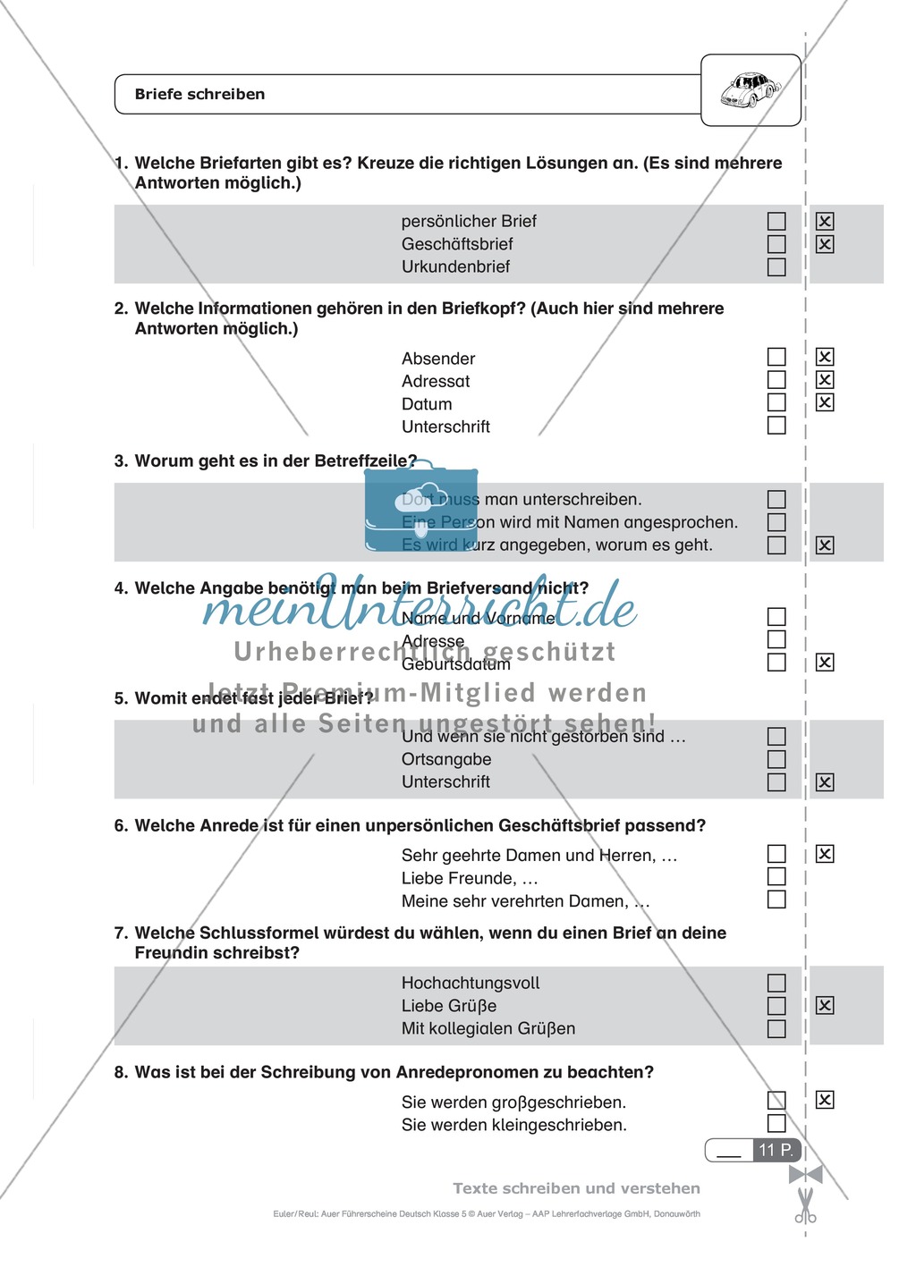 Methodik: Briefe schreiben: Schnell-Tests Preview 1