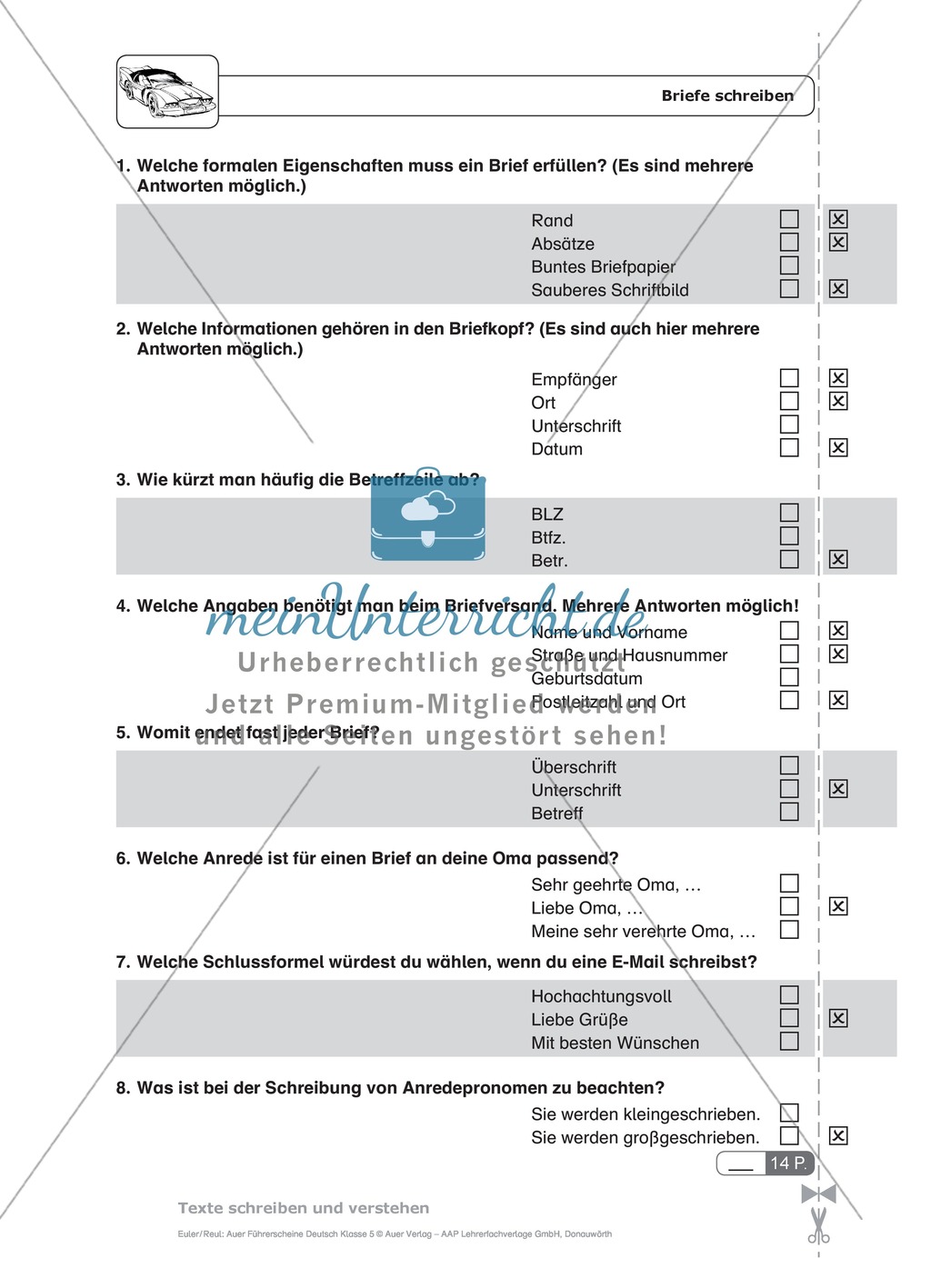 Methodik: Briefe schreiben: Schnell-Tests Preview 2