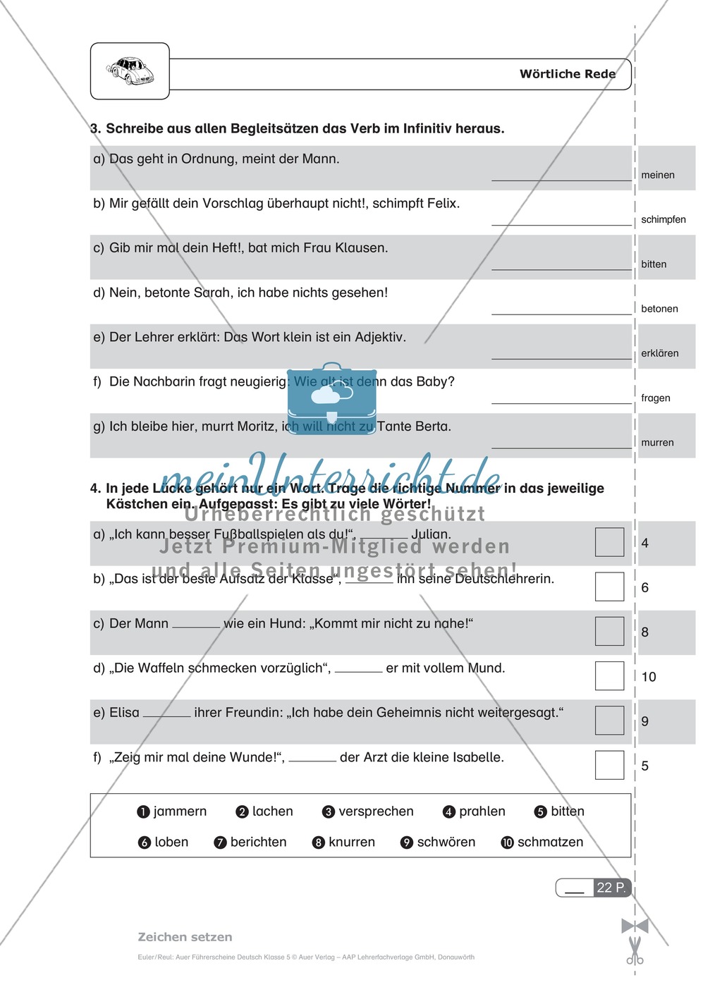 Zeichensetzung: Schnell-Tests Preview 10