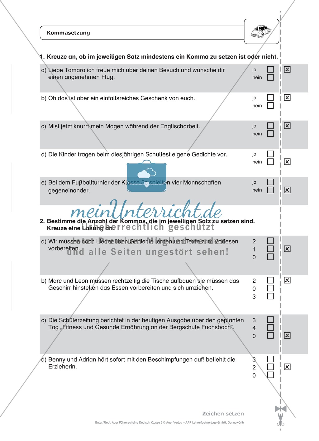 Zeichensetzung: Schnell-Tests Preview 5