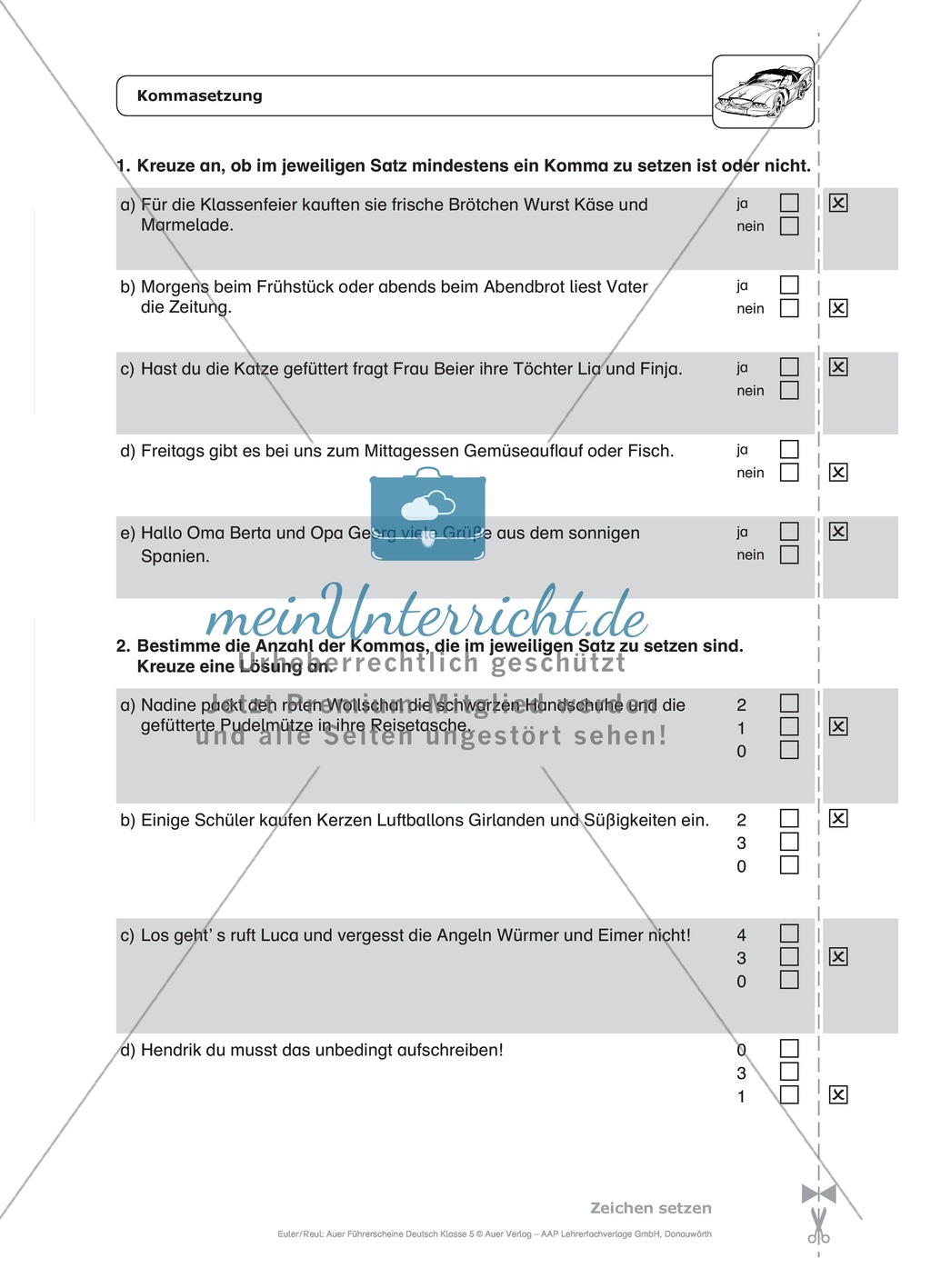 Zeichensetzung: Schnell-Tests Preview 7
