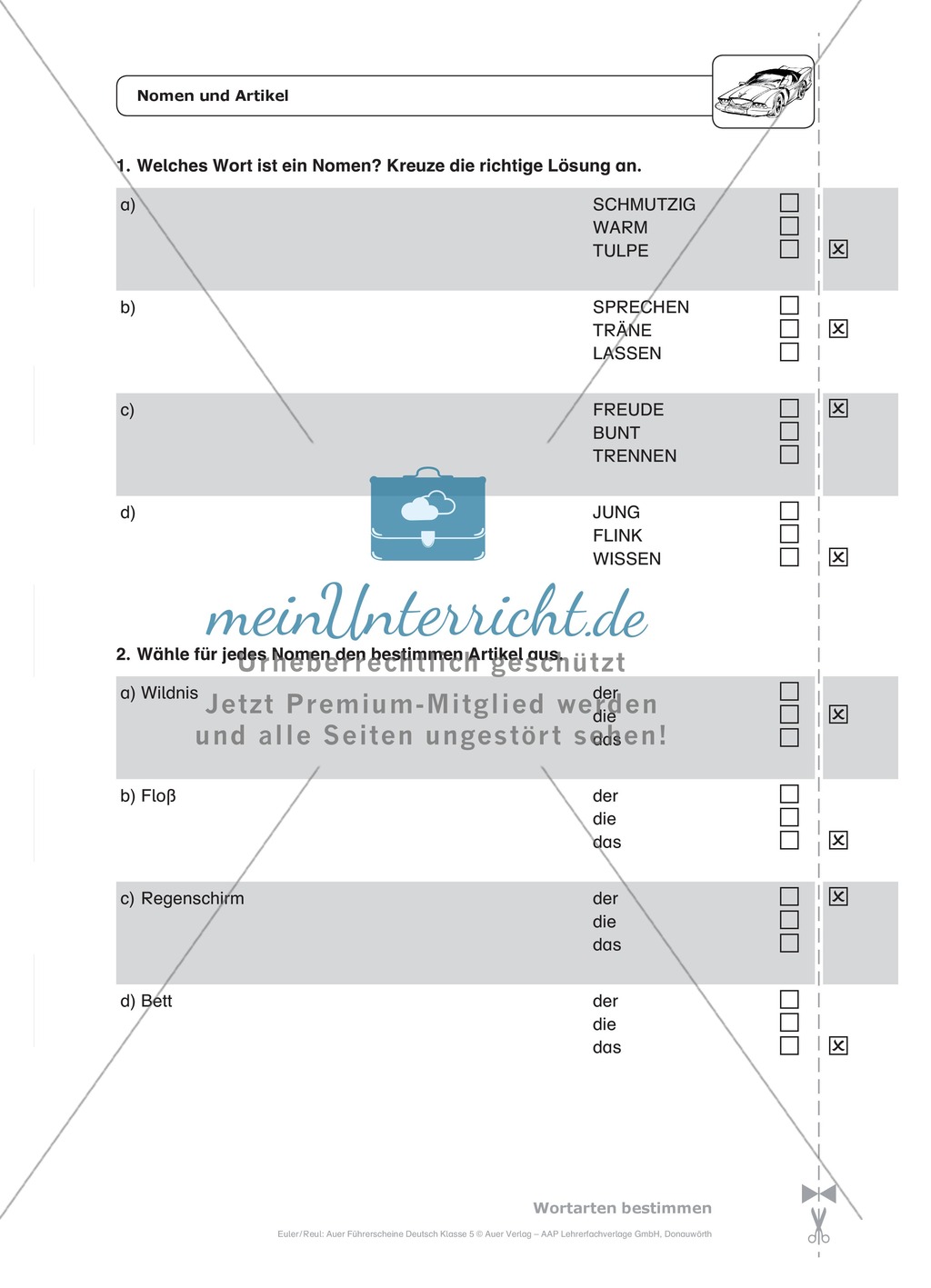 Wortarten - Nomen: Schnell-Tests Preview 3