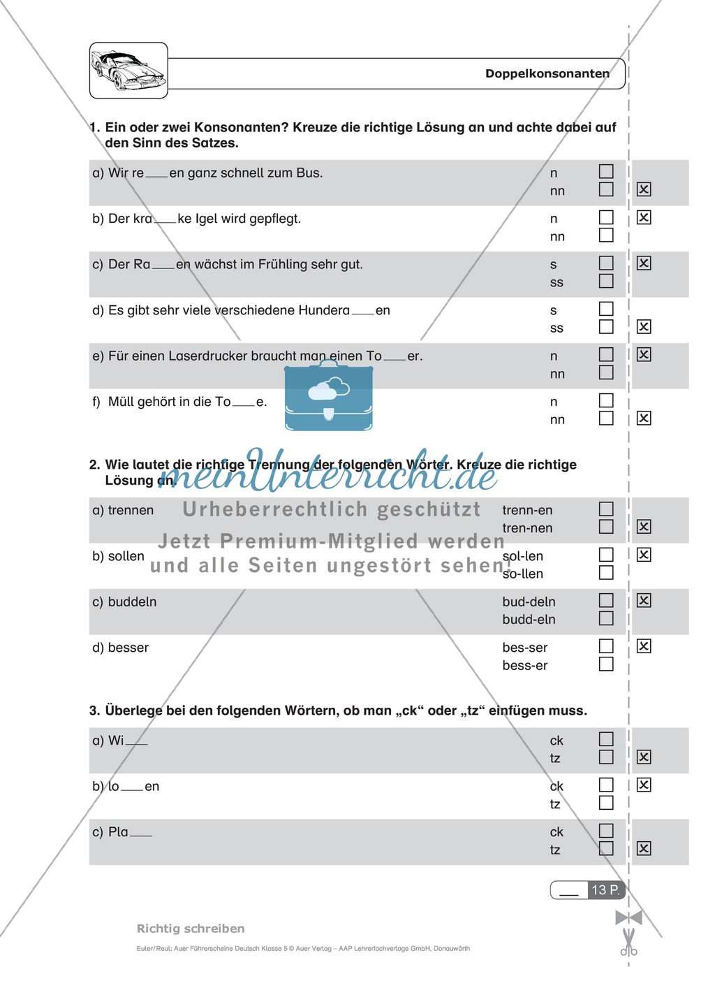 Rechtschreibung, Silbentrennung: Schnell-Tests Preview 2