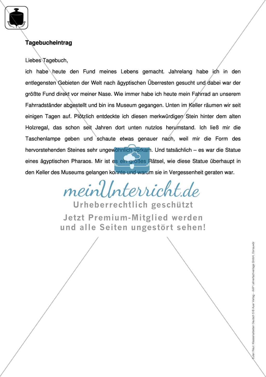 Geschichten erzählen: Klassenarbeit und Lösung Preview 2