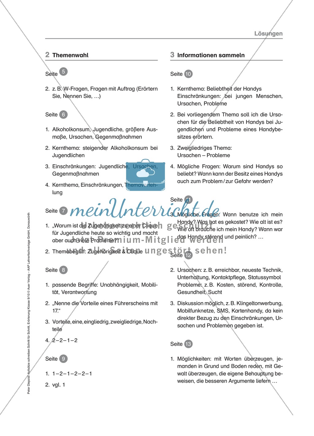 Themenwahl Erörterung: Übung und Lösung Preview 6