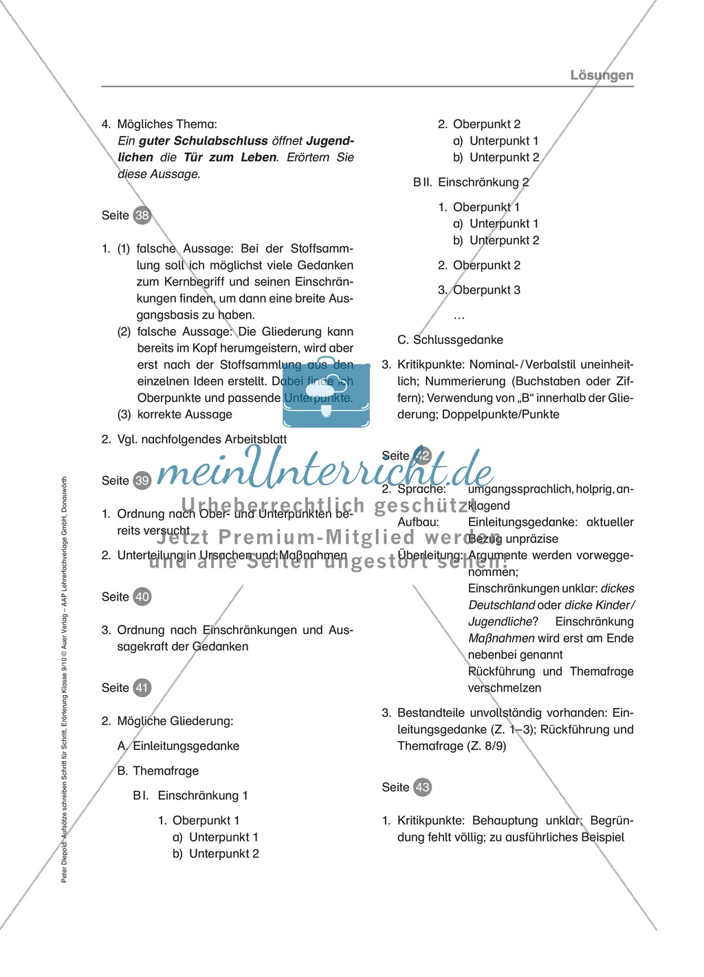 Die Erörterung: Checkliste, Übungen und Lösung Preview 12