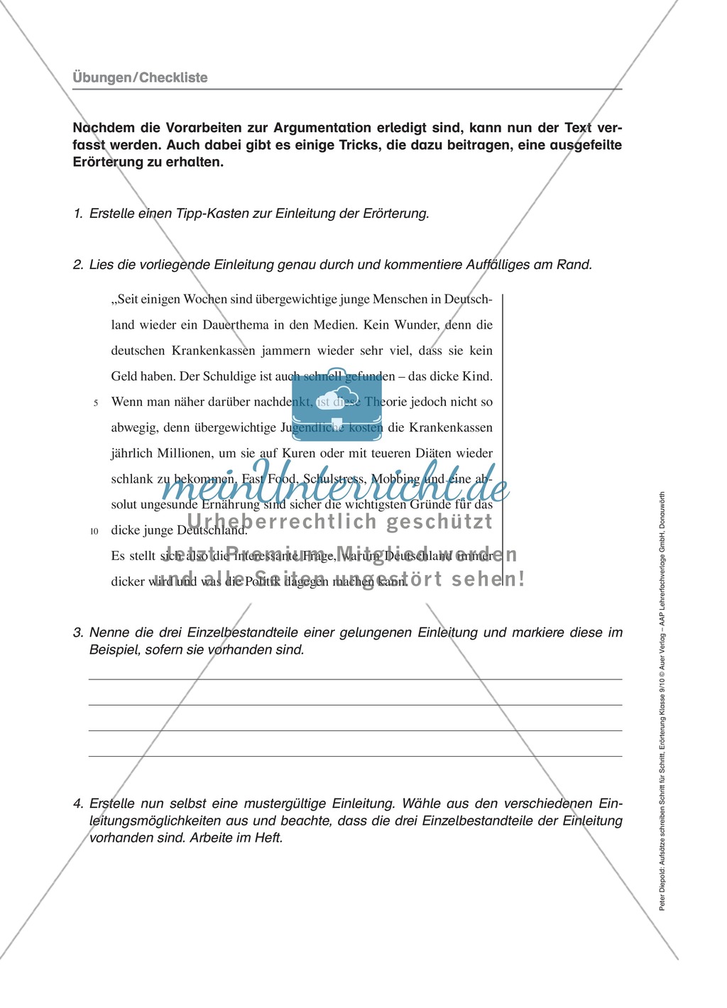 Die Erörterung: Checkliste, Übungen und Lösung Preview 6