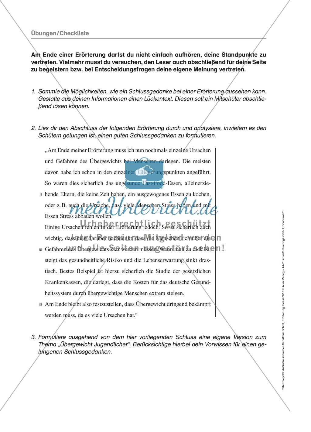 Die Erörterung: Checkliste, Übungen und Lösung Preview 8