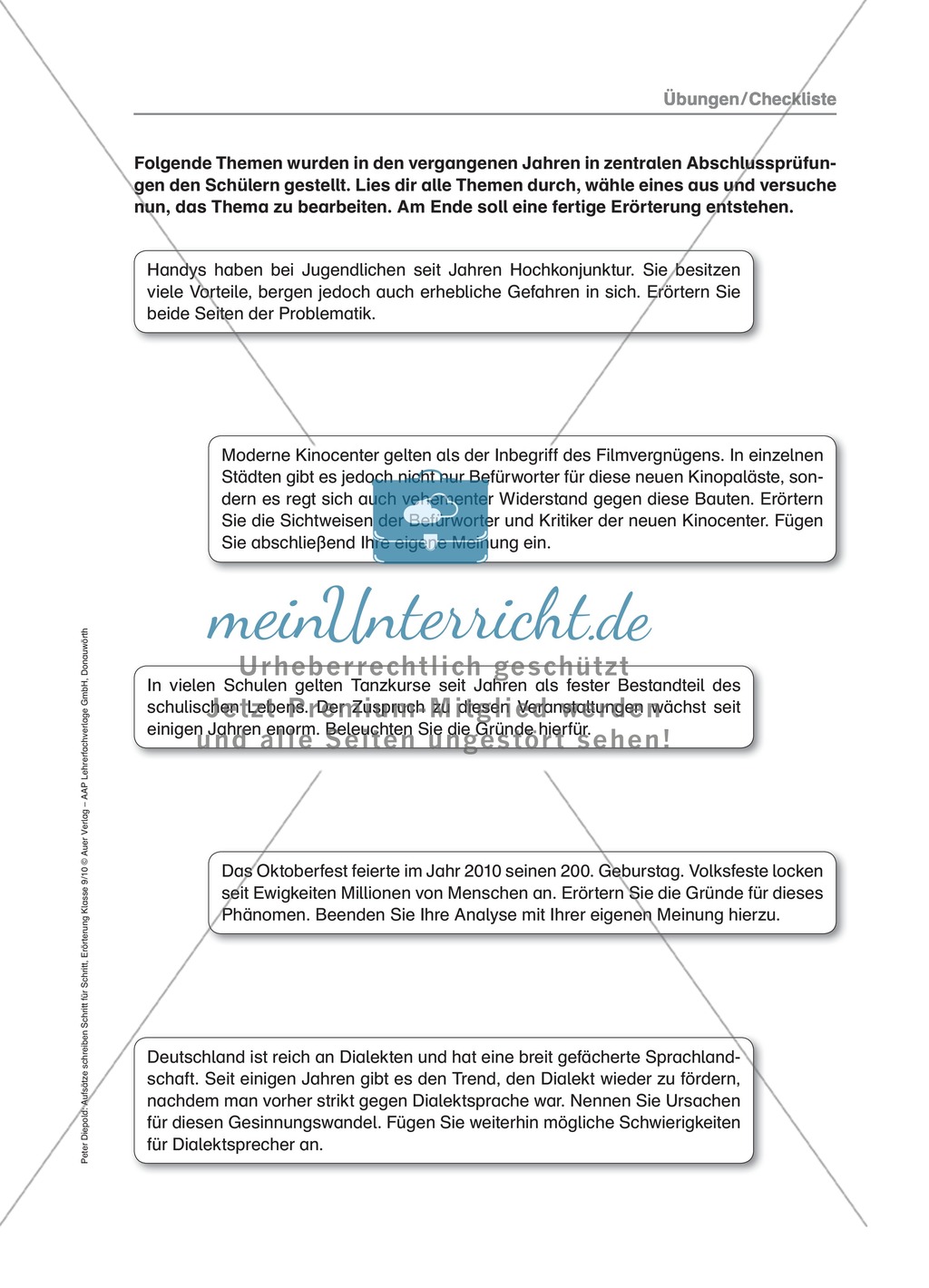 Die Erörterung: Checkliste, Übungen und Lösung Preview 9