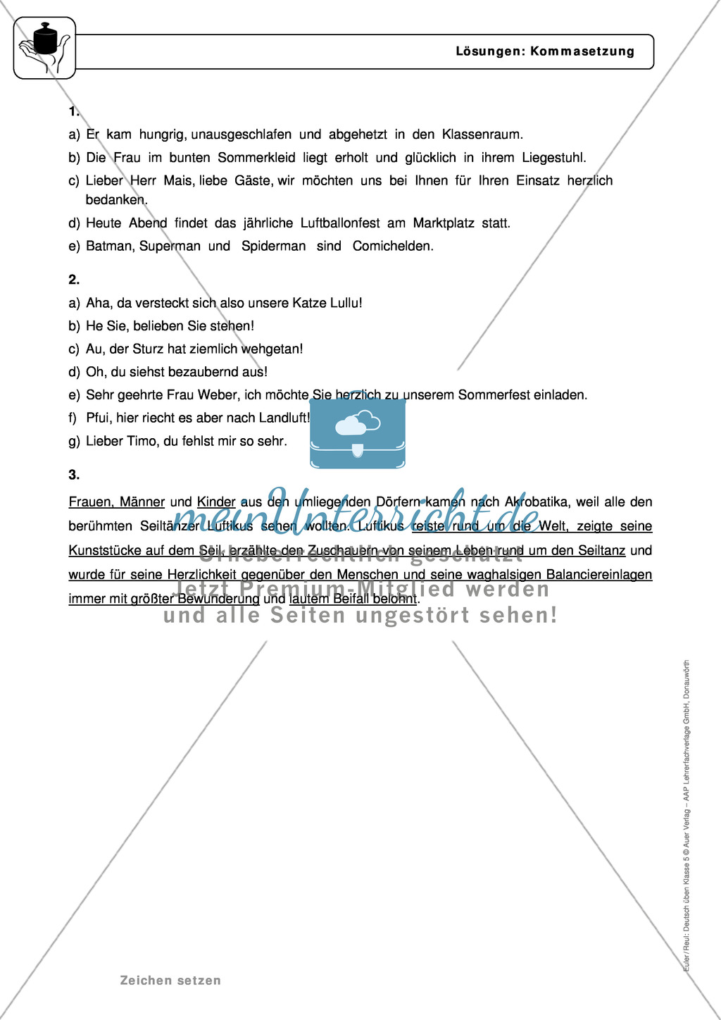 Zeichensetzung: Kommasetzung: Grundregeln, Arbeitsblätter und Lösungen Preview 4