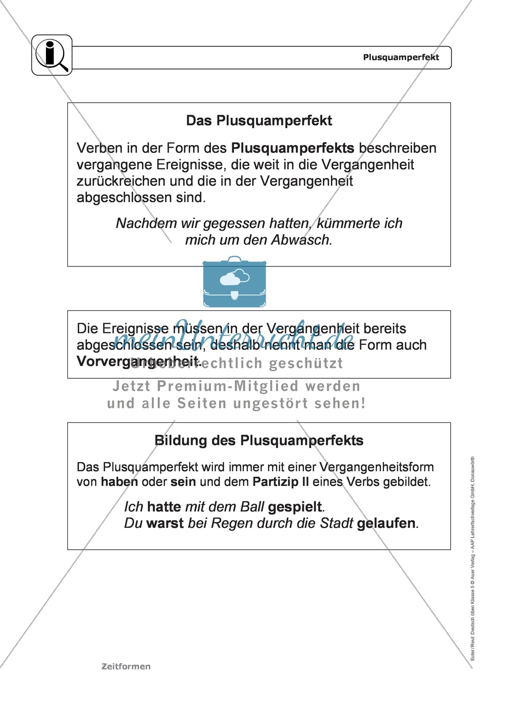 Zeitformen: Präsens: Regeln, Arbeitsblätter und Lösungen Preview 1