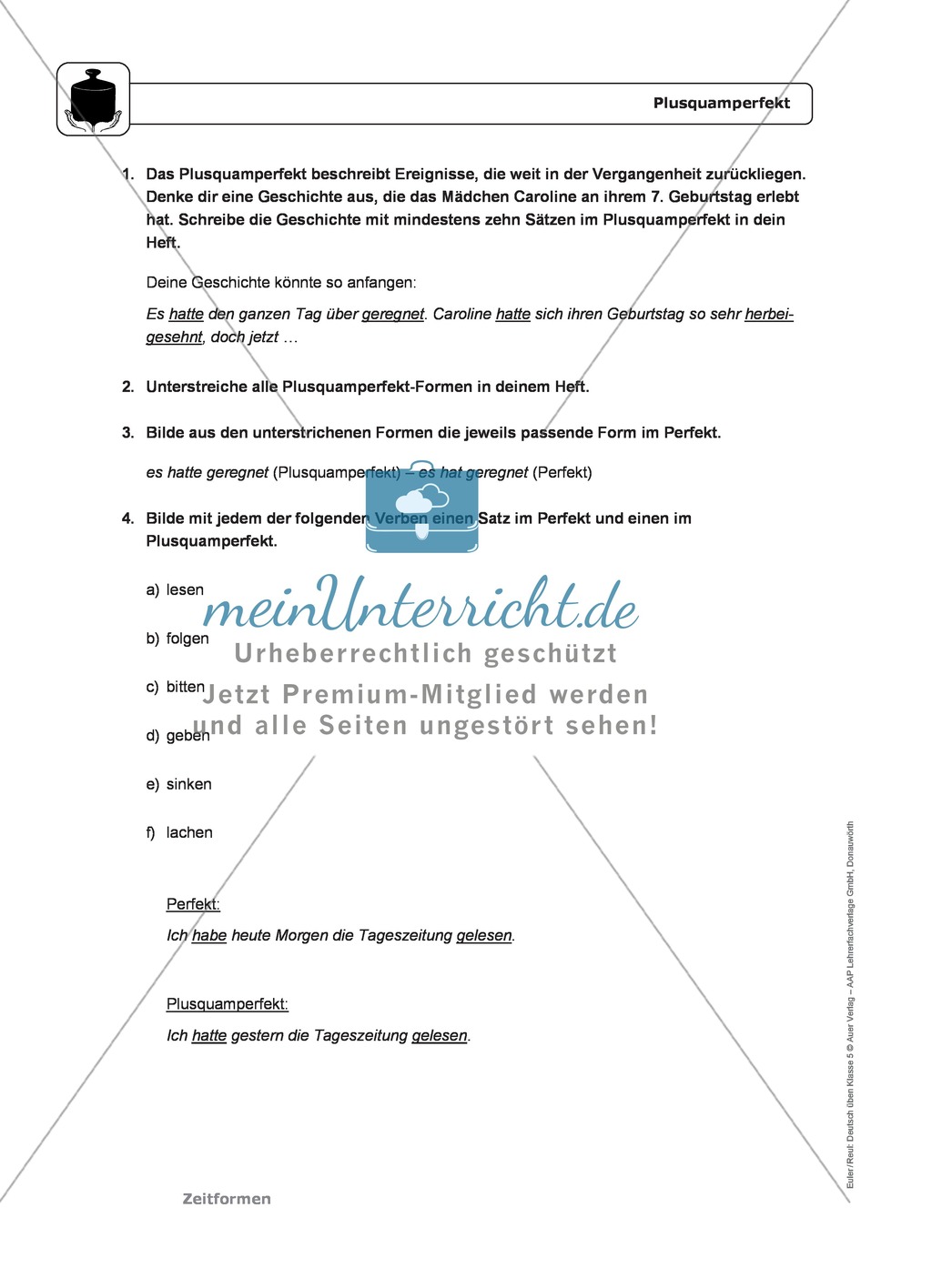 Zeitformen: Präsens: Regeln, Arbeitsblätter und Lösungen Preview 3