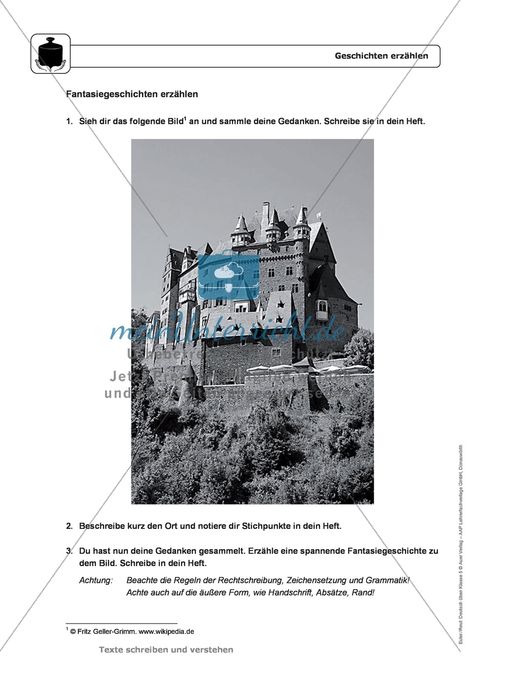 Schreiben: Geschichten erzählen: wichtige Hinweise, Übungen und Lösungen Preview 3