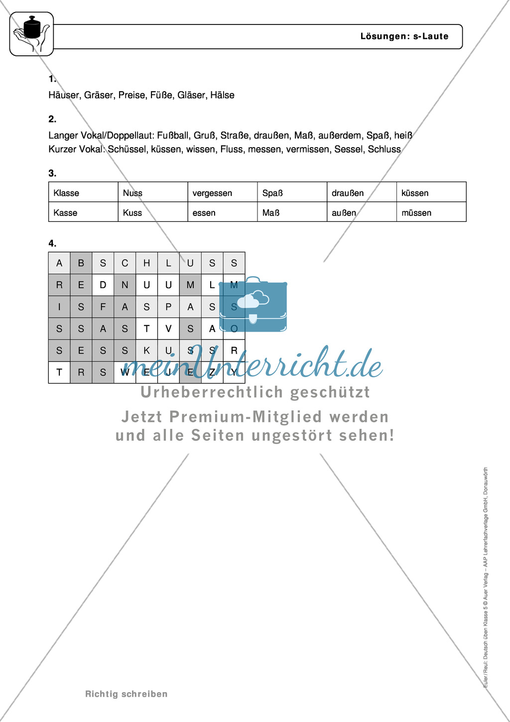 Rechtschreibung: s-Laute: Regeln, Arbeitsblätter und Lösungen Preview 4