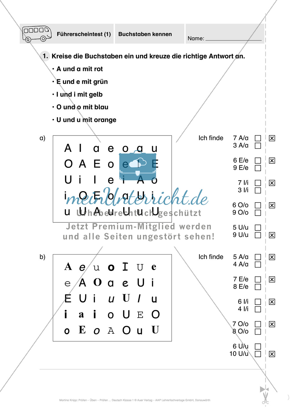 Führerschein - Buchstaben kennen: Vortest, Führerschein, Übungen und Tests Preview 12