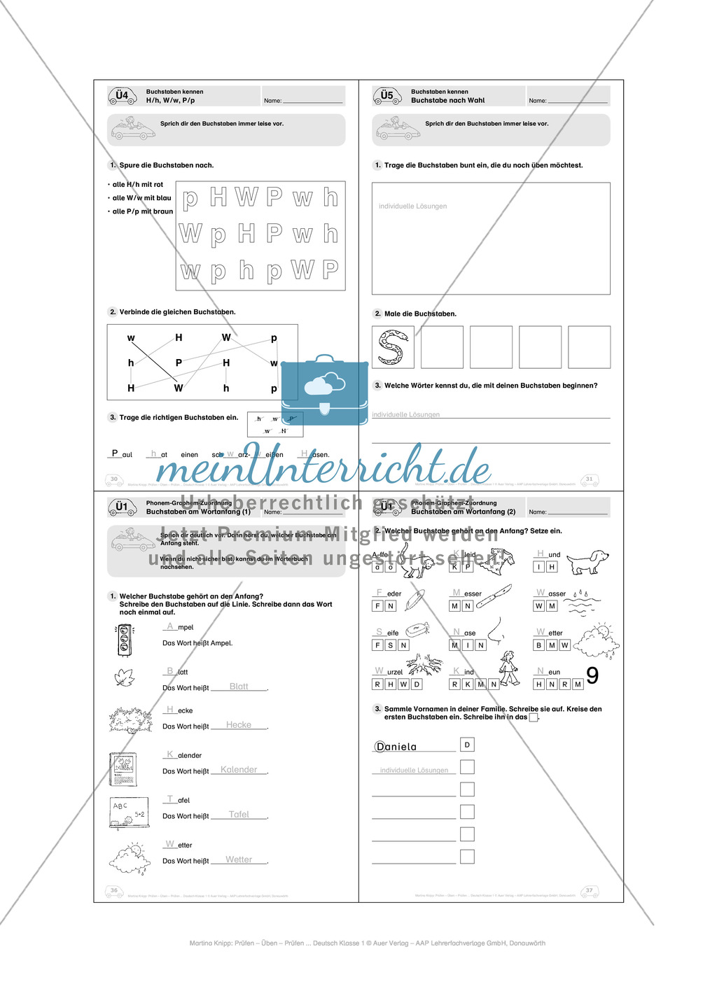 Führerschein - Buchstaben kennen: Vortest, Führerschein, Übungen und Tests Preview 15