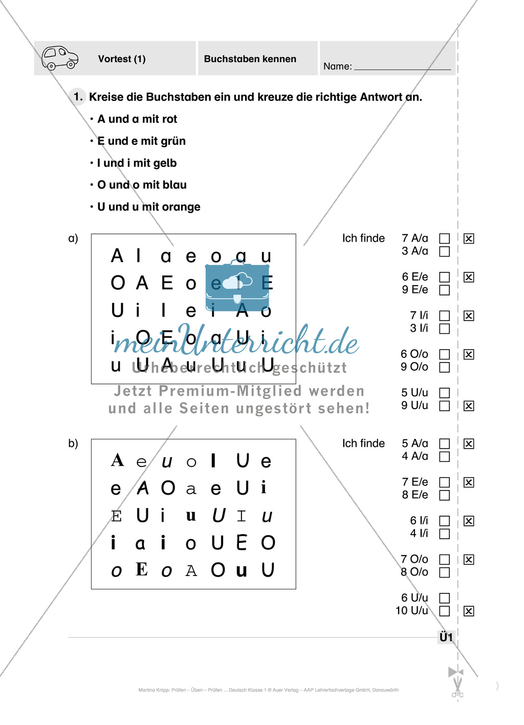 Führerschein - Buchstaben kennen: Vortest, Führerschein, Übungen und Tests Preview 5