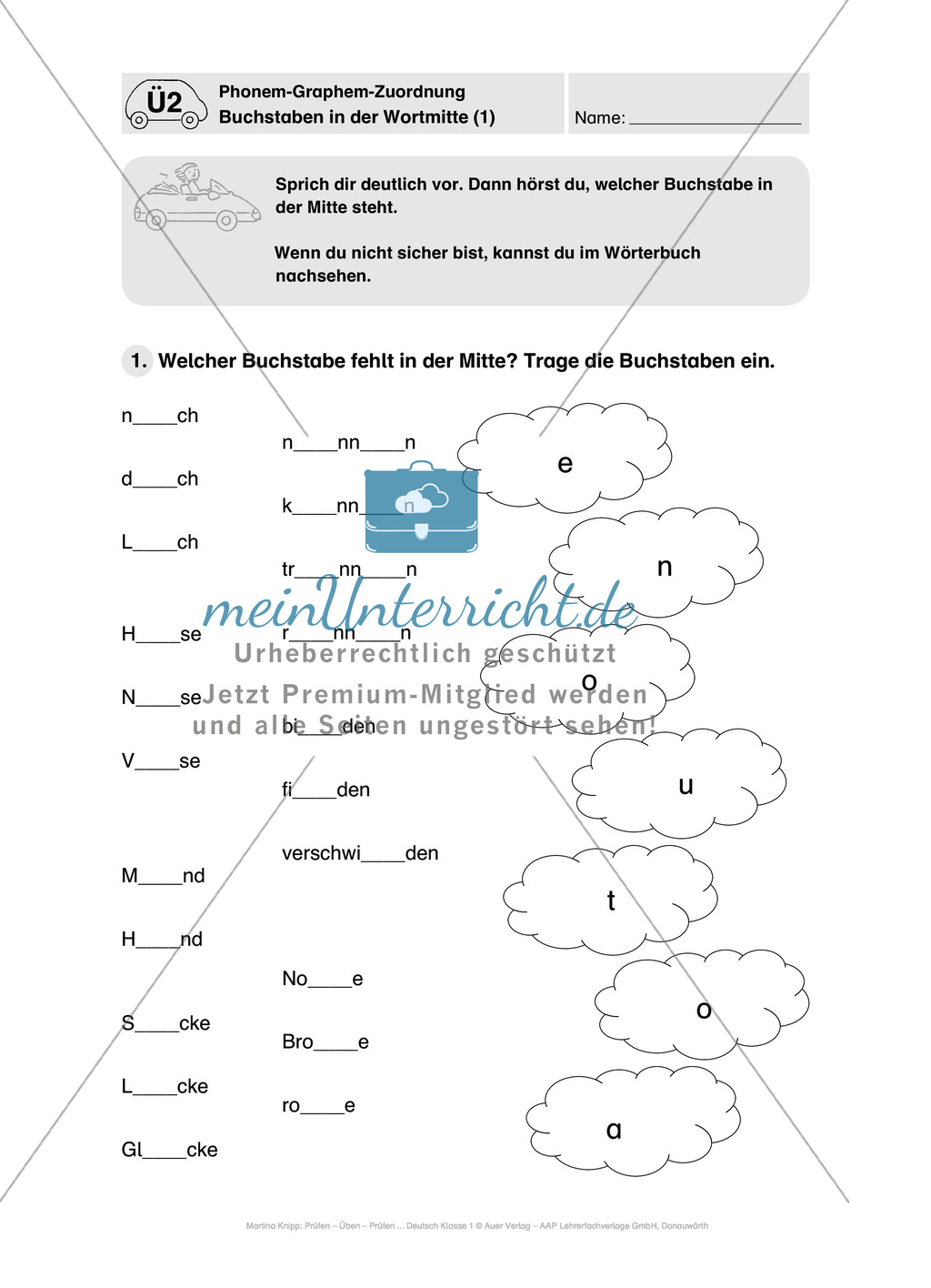 Führerschein Phonem-Graphem-Zuordnung: Vorwort, Führerschein, Übungen und Tests Preview 10