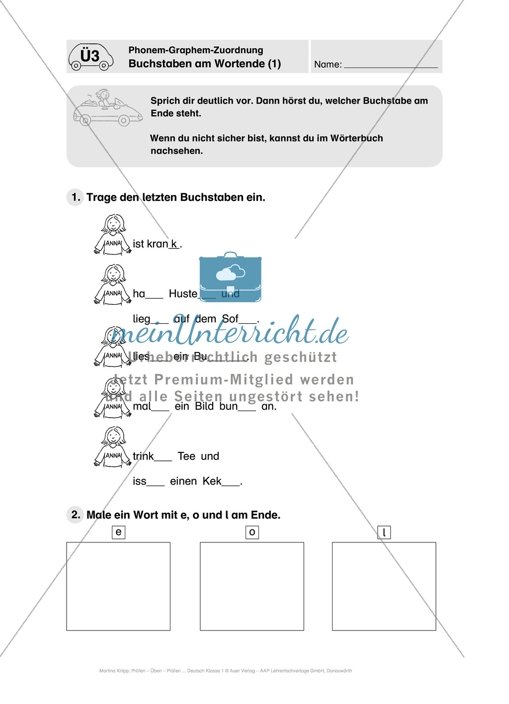 Führerschein Phonem-Graphem-Zuordnung: Vorwort, Führerschein, Übungen und Tests Preview 13