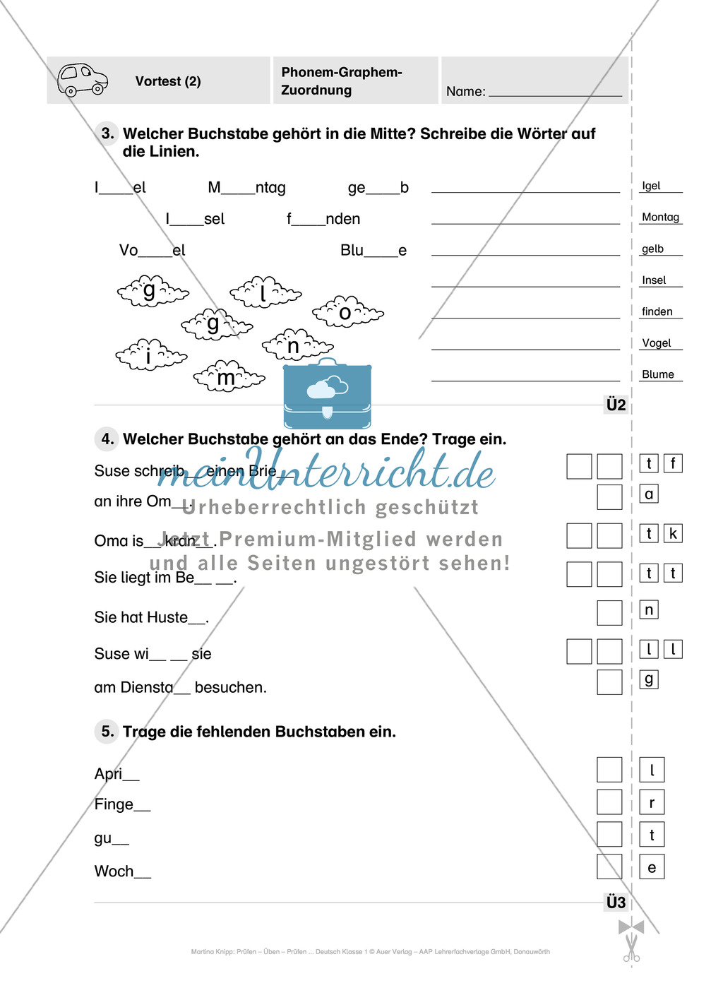 Führerschein Phonem-Graphem-Zuordnung: Vorwort, Führerschein, Übungen und Tests Preview 6
