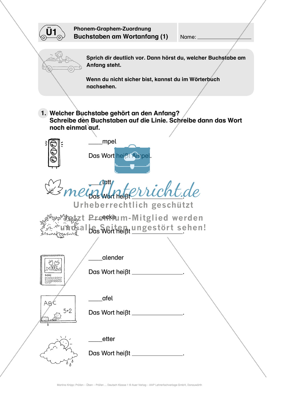 Führerschein Phonem-Graphem-Zuordnung: Vorwort, Führerschein, Übungen und Tests Preview 7