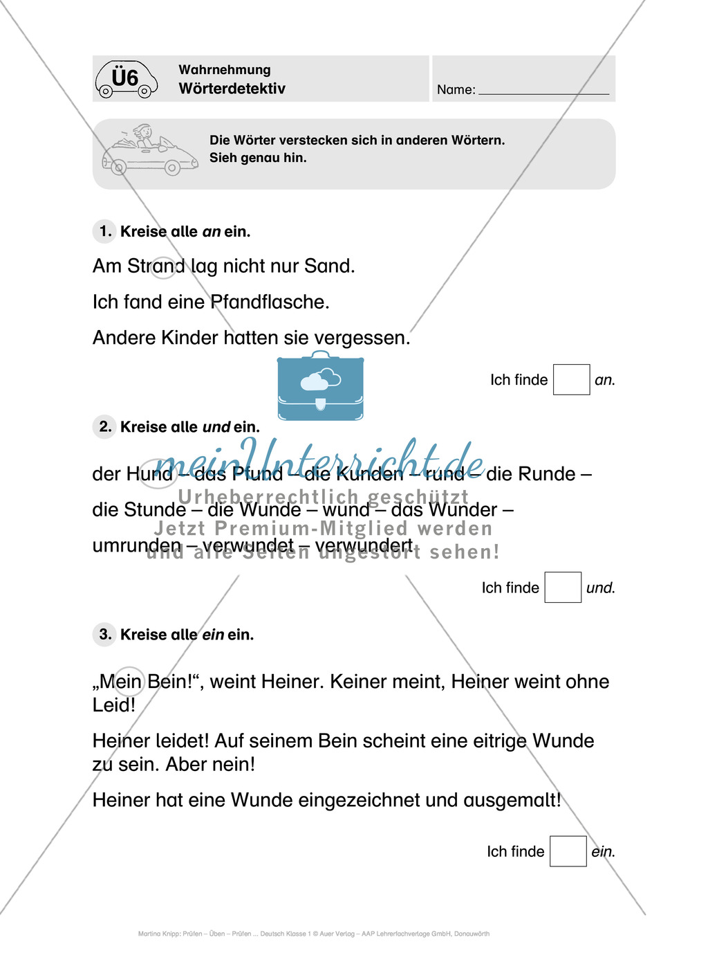Wahrnehmung: Führerscheinvorlage, Testaufgaben und Lösungen Preview 15