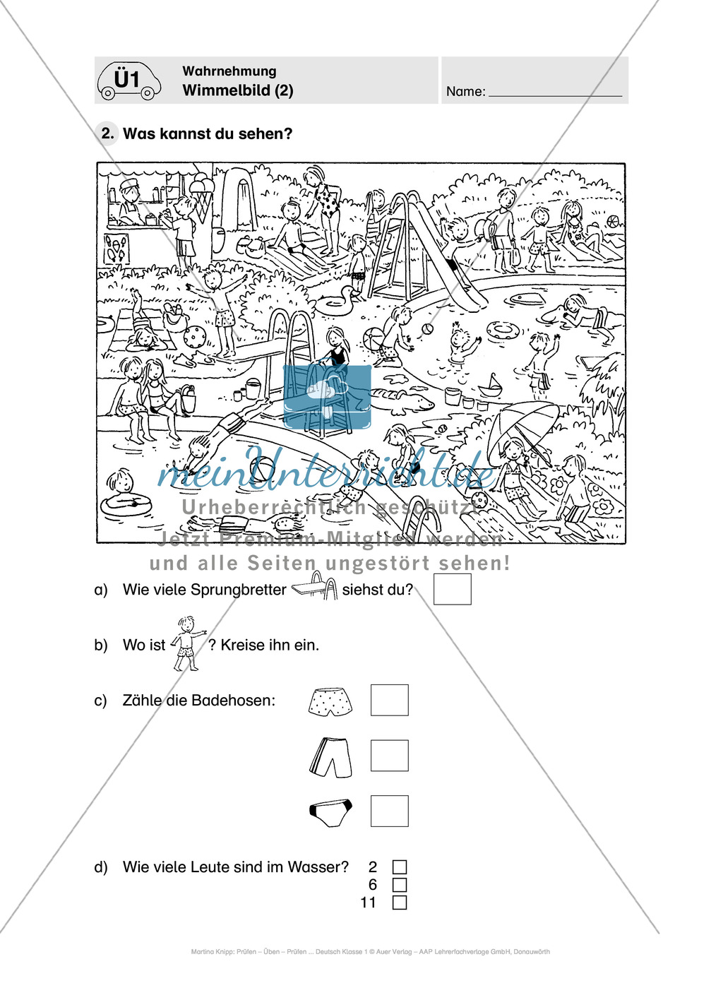 Wahrnehmung: Führerscheinvorlage, Testaufgaben und Lösungen Preview 8