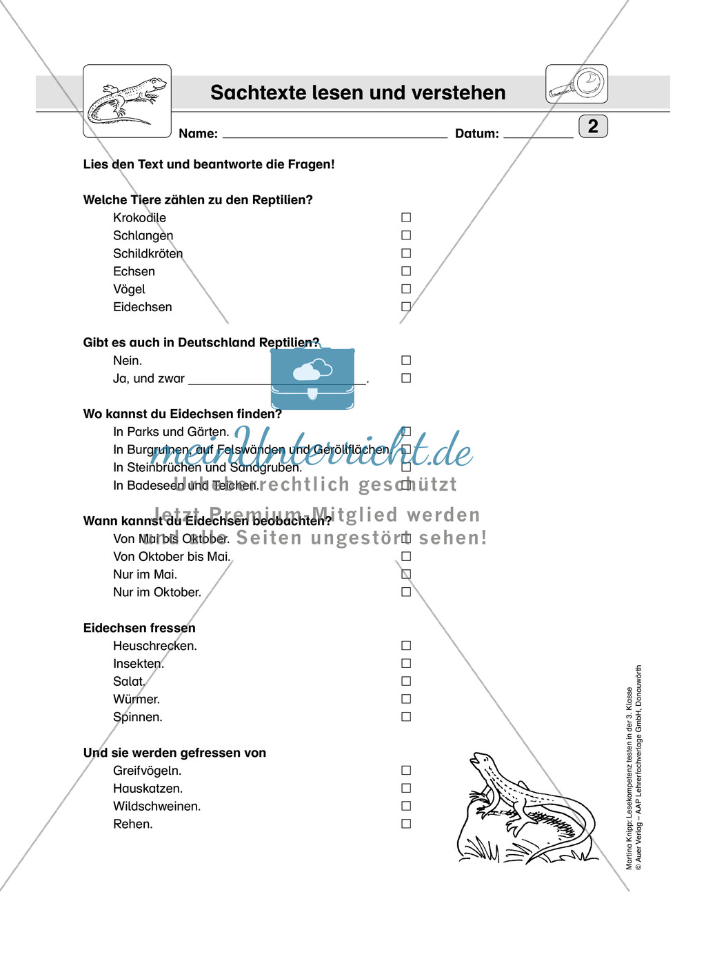 Lesekompetenz testen: Sachtext: Wichtige Hinweise für die Lehrer, Übungen und Lösungen Preview 4