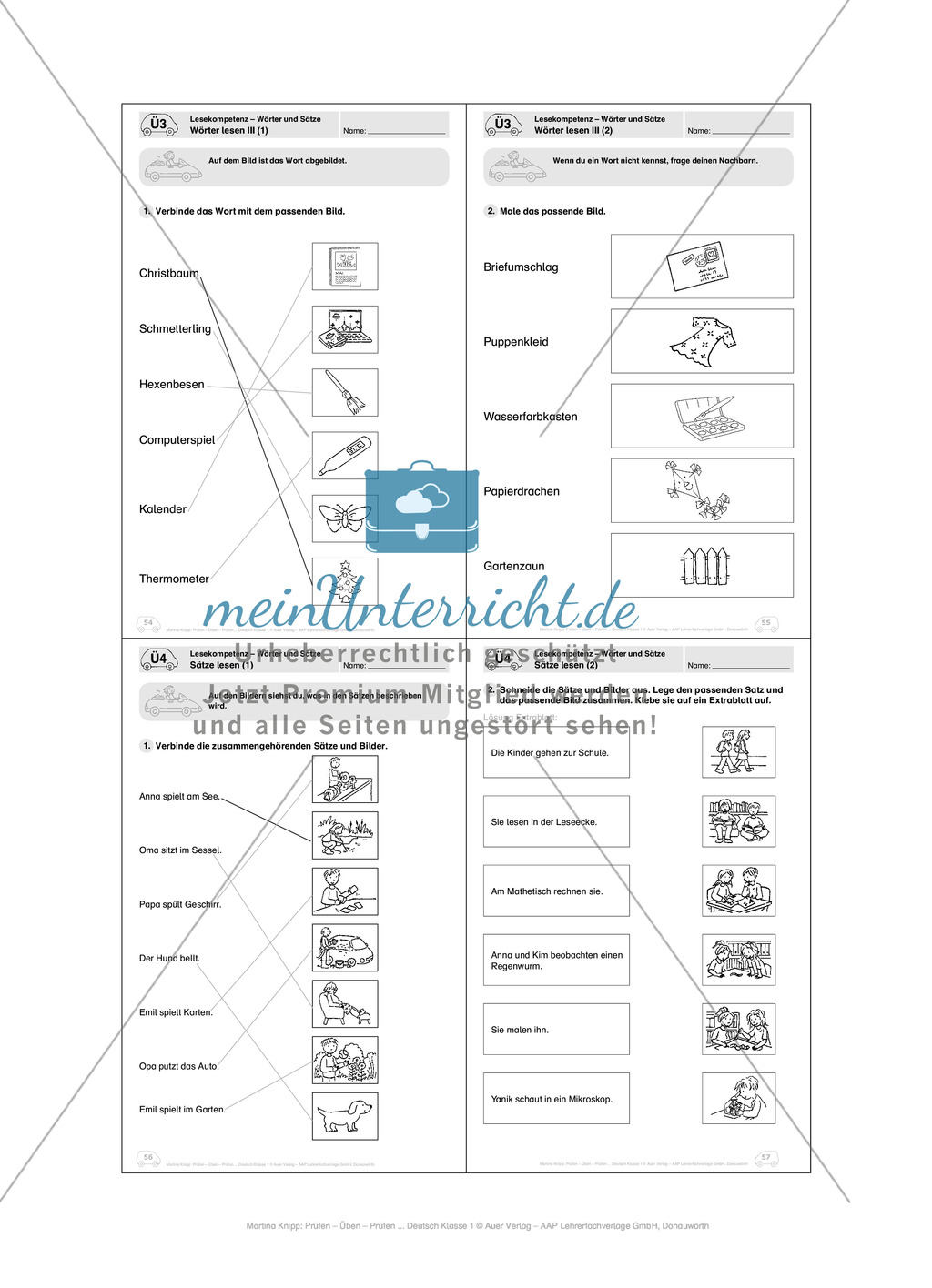 Lesekompetenz - Wörter und Sätze: Vorwort, Führerschein, Übungen und Tests Preview 24
