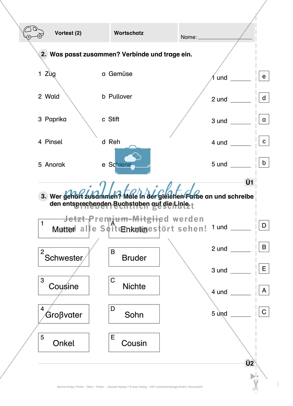 Wortschatz: Vorwort, Führerschein, Übungen und Tests Preview 6