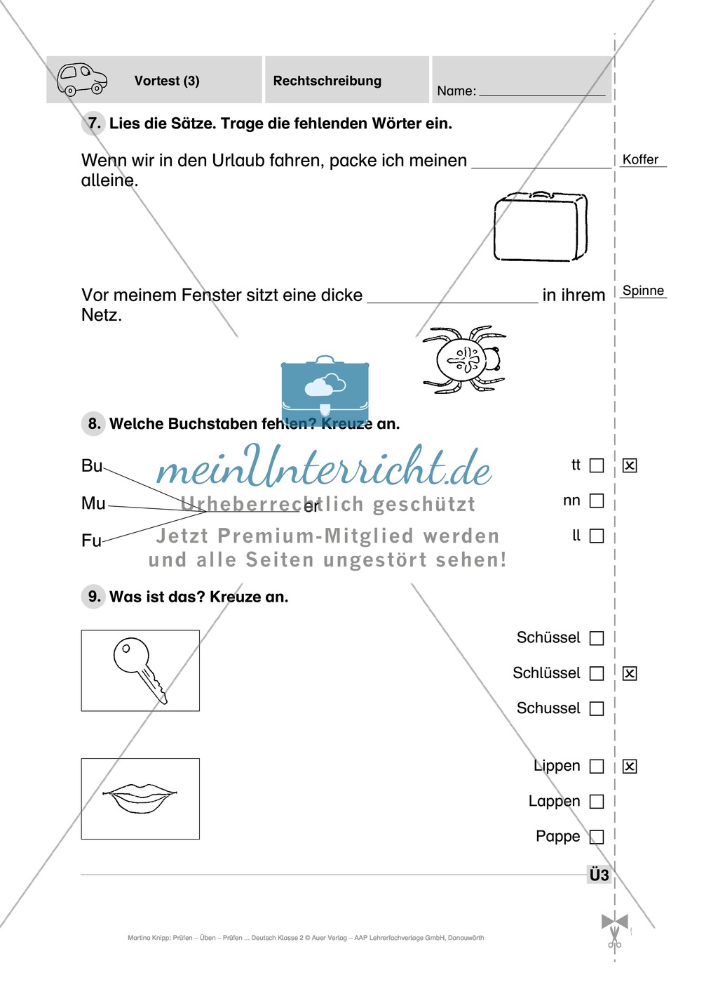 Rechtschreibung: Führerschein (Vortest, Testaufgaben, Führerschein-Vorlage) Preview 5