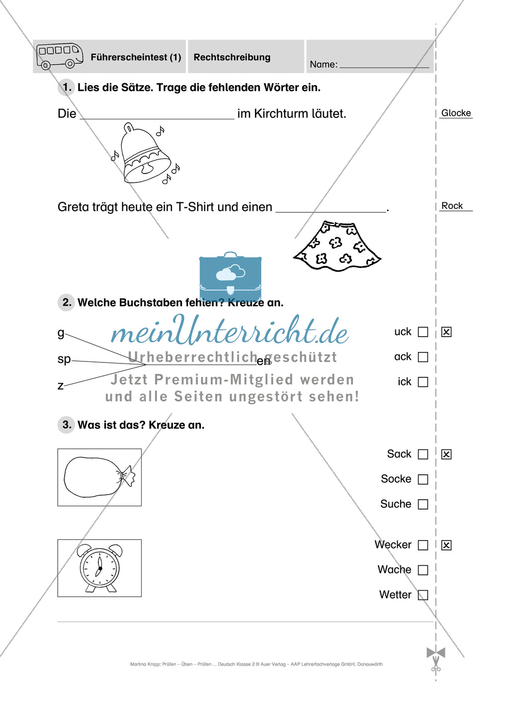 Rechtschreibung: Führerschein (Vortest, Testaufgaben, Führerschein-Vorlage) Preview 7