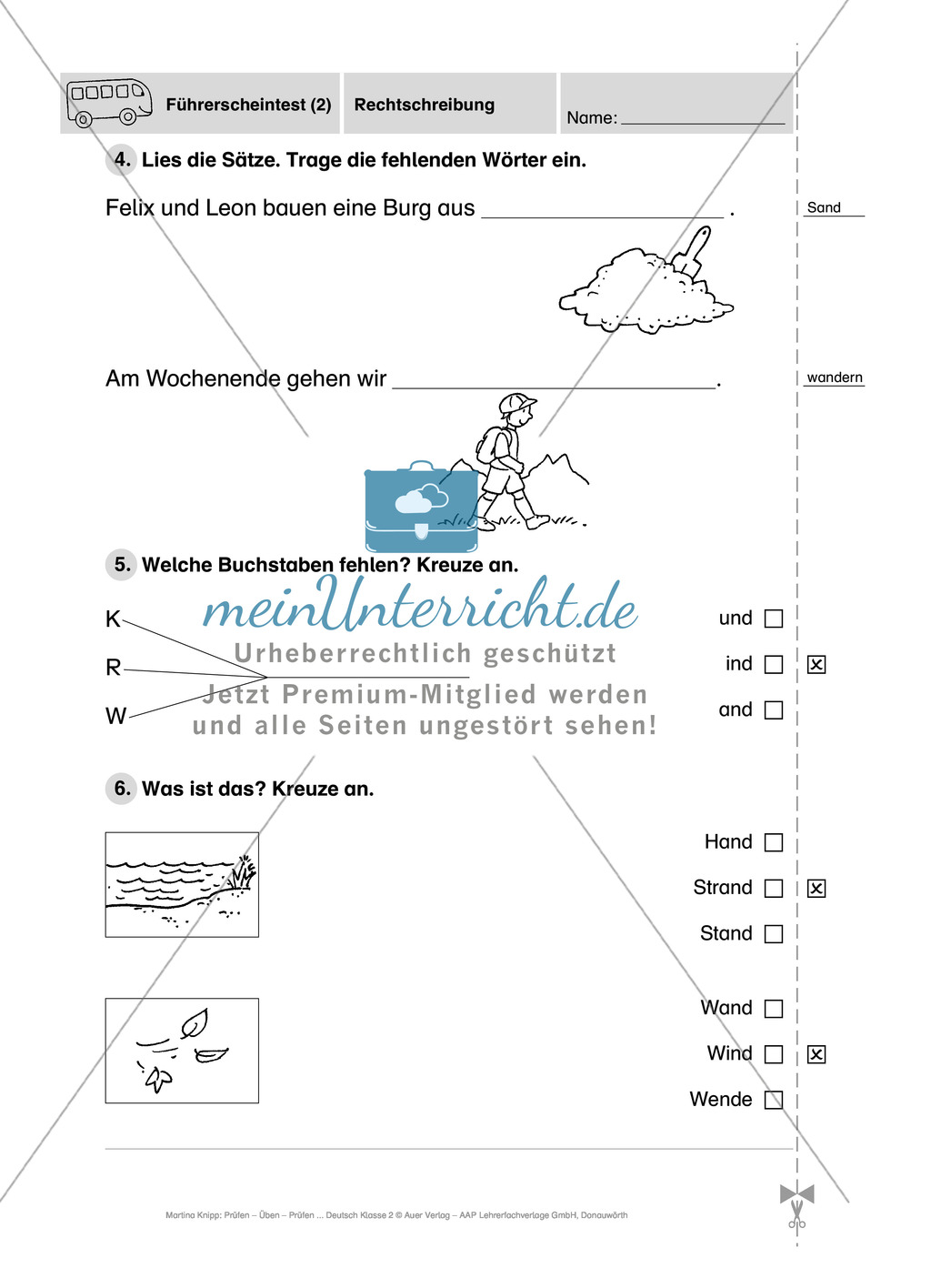 Rechtschreibung: Führerschein (Vortest, Testaufgaben, Führerschein-Vorlage) Preview 8
