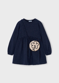 Kleid aus Fleece mit Tasche