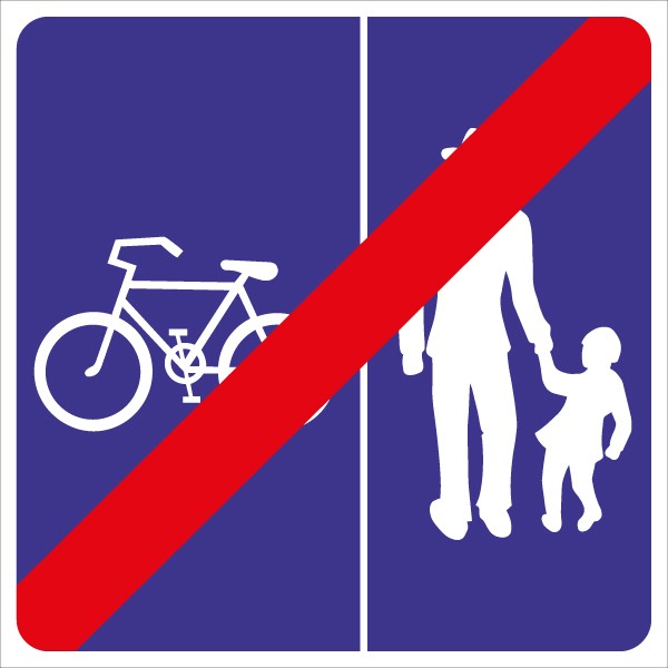 §53/29D Ende Geh und Radweg ohne Benützungspflicht für Radfahrer - Rad links