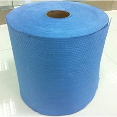 Wischtuchrolle, BxL 320 mm x 161,5 m, heavy, Wabenmuster blau.