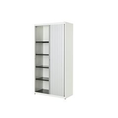 Querrollladenschrank, HxBxT 1956 x 1000 x 432 mm, Stahlplatte, 4 Fachböden, rein