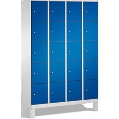 EVOLO Fächerschrank, mit Füßen, 4 Abteile, je 5 Fächer, Abteilbreite 300 mm, lic