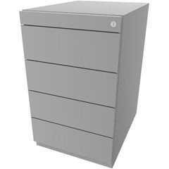 Standcontainer Note™, mit 4 Universalschubladen, Tiefe 565 mm, lichtgrau.
