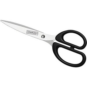Schere, rostfreier Stahl, ergon. Griff, Kst., schwarz, L: 18cm