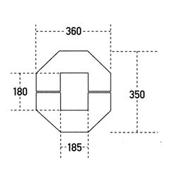 Säulen- und Pfostenschutz, aus Polyethylen, gelb, LxBxH 360 x 350 x 945 mm, Inne