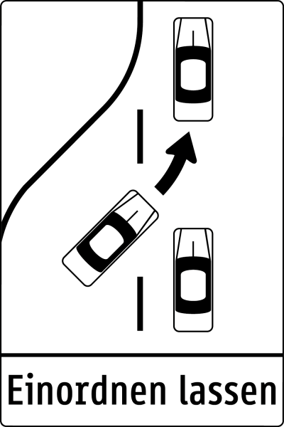 §53/23c Fahrstreifenverminderung links od rechts; Skizze angeben flach Scotchlite Typ1 | Flach