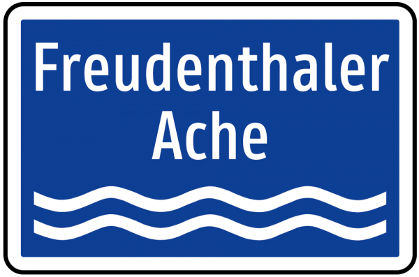 Hinweis auf Gewässer (zweizeilig) Hinweis auf Gewässer (zweizeilig) URP I Scotchlite Typ1 | Umrandun