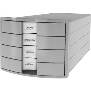 Schubladenbox IMPULS, m.4 geschl.Schubladen, A4/C4, lichtgrau