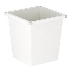 Papierkorb aus Stahl, kegelförmig, Volumen 27 l, BxHxT 343 x 343 x 361 mm, weiß.