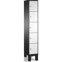 EVOLO Fächerschrank, mit Füßen, 1 Abteil, 5 Fächer, Abteilbreite 300 mm, schwarz