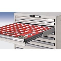 Werkbank-Baukastensystem, Unterbauschrank, Höhe 383 mm, 2 Schubladen, lichtgrau.