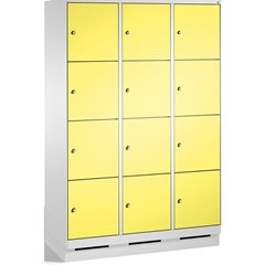 EVOLO Fächerschrank, mit Sockel, 3 Abteile, je 4 Fächer, Abteilbreite 400 mm, li
