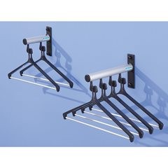 Kleinwandgarderobe aus Alu, VE 2 Stk, mit 2 Haken und 2 Bügeln.