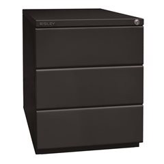 Rollcontainer OBA, 3 Universalschubladen, schwarz.